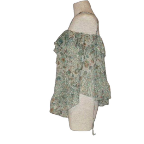 VS Victoria's Secret Light Green Floral Tank Top Flowy Sheer Blouse XS - Picture 2 of 7